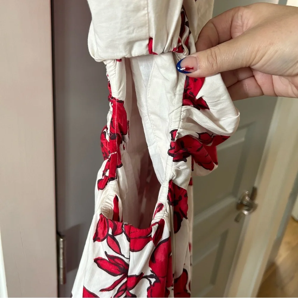 New Abercrombie & Fitch One Shoulder Cutout Floral Printed Maxi Dress